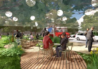 Wilcrest Park will feature food truck parking and outdoor guest seating.